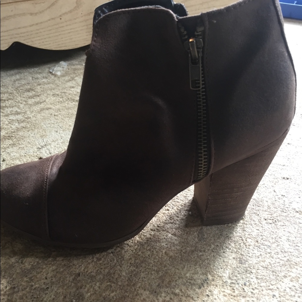 Brown leather ankle boots